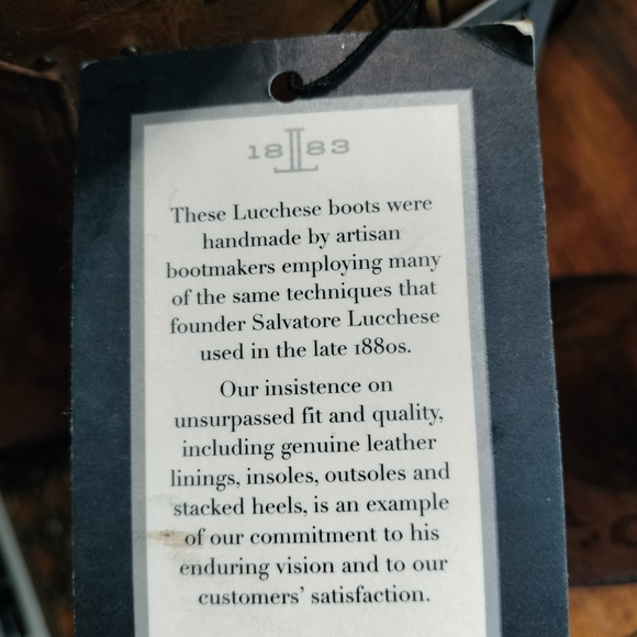 Lucchese Tan and Brown Floral Heeled Boots - Picture 4 of 11